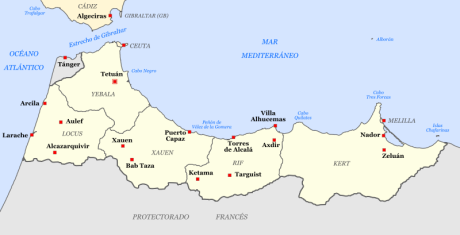 Carte du Rif espagnol
